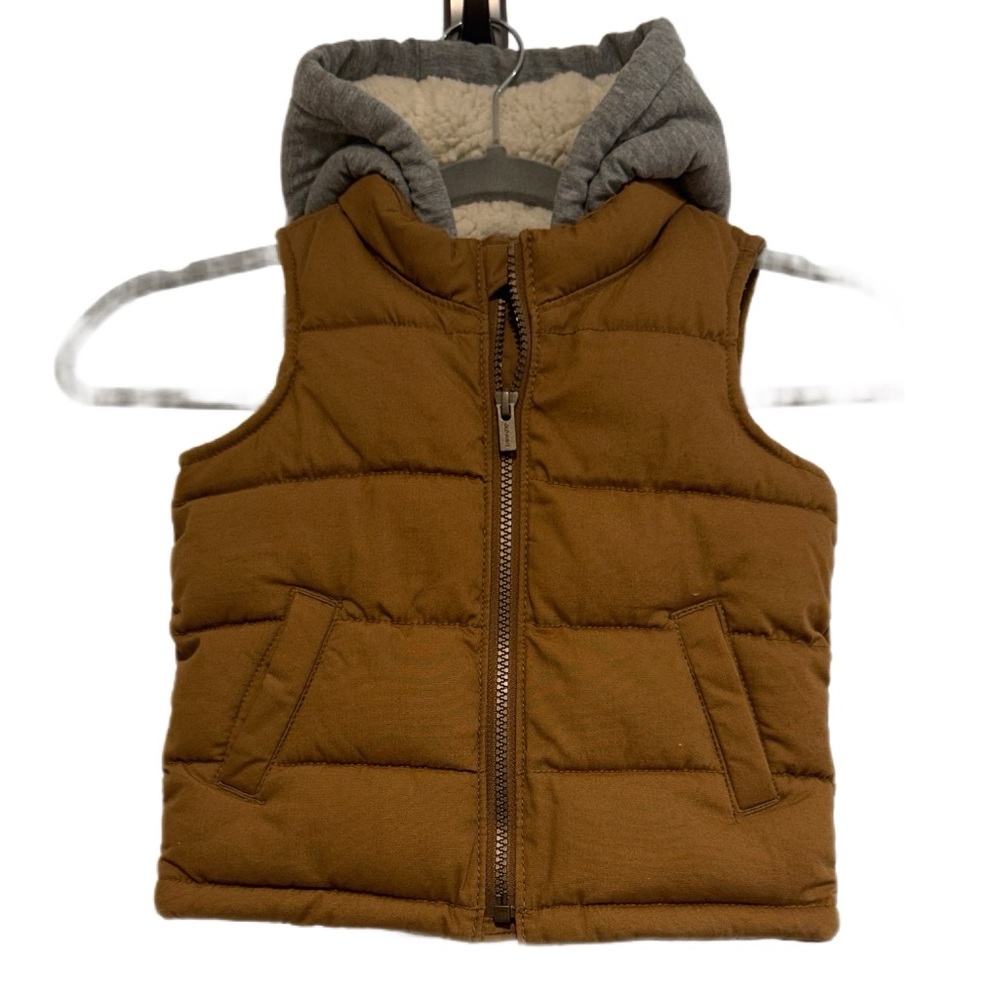 Old Navy ⭐️ Like New Toddler Sherpa Hooded Vest Size 2T